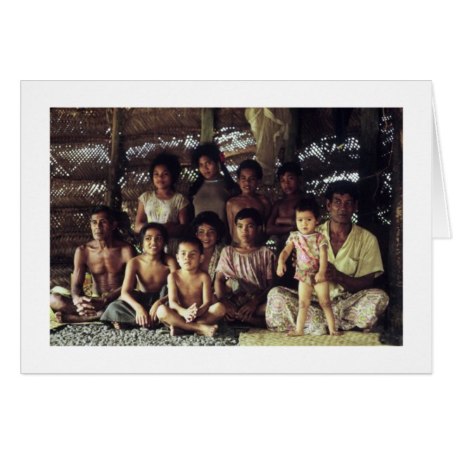 Carte, PORTRAIT FAMILIAL SAMOAN, SAVAII, 1968 (Devant horizontal)