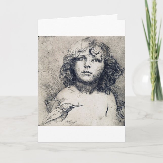 Carte Portrait (imprimé cuivre), Alphonse Mucha (Devant)