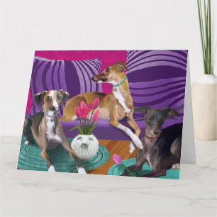 Carte Portrait italien Greyhound Dog, scène de animal de
