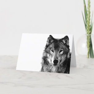 Carte Portrait noir et blanc Wolf