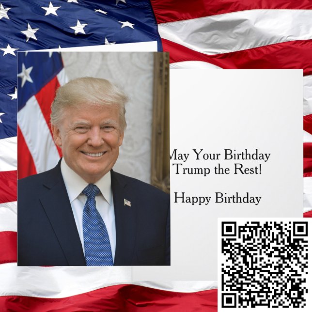Carte Portrait officiel du président Donald Trump Annive (President Donald Trump Official Portrait Birthday Card)