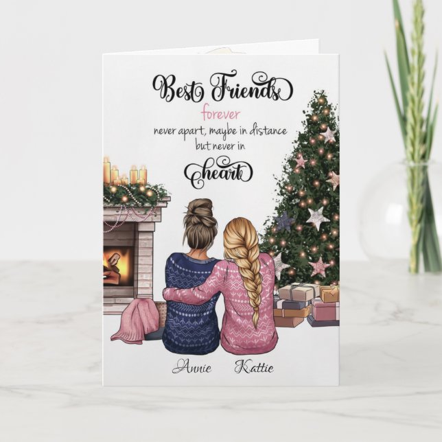 Carte Portrait personnalisé meilleur ami Noël (Devant)