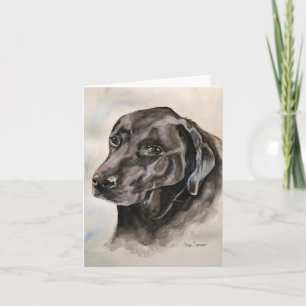 Carte Portrait pour animaux - Black Lab