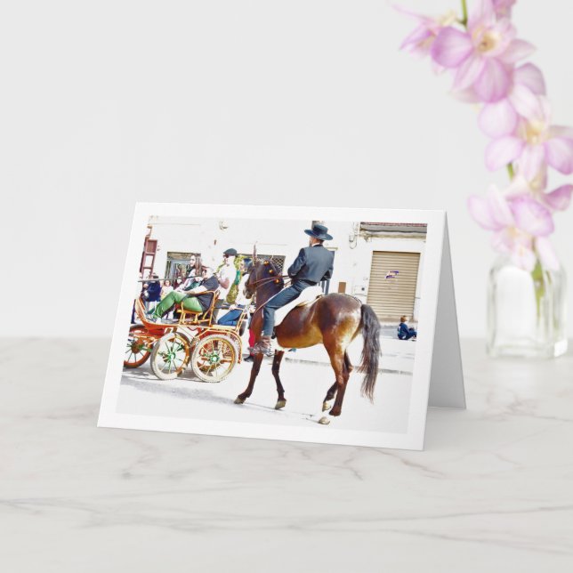Carte Portrait traditionnel espagnol de cheval (Orchidée)