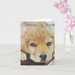 Carte portraits de chiot de l'adorable récupérateur d'or