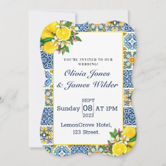Carte Portugais Azulejo Lemon Tiles Mariage