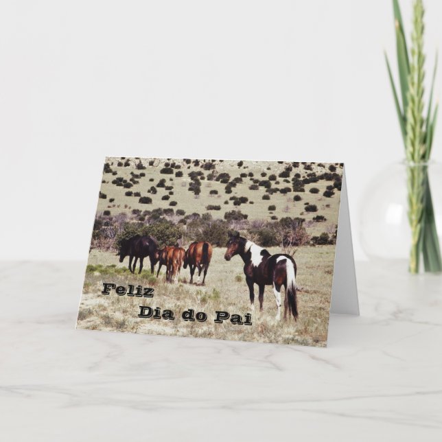 Carte Portugais : "Fête des pères heureuse " (Devant)