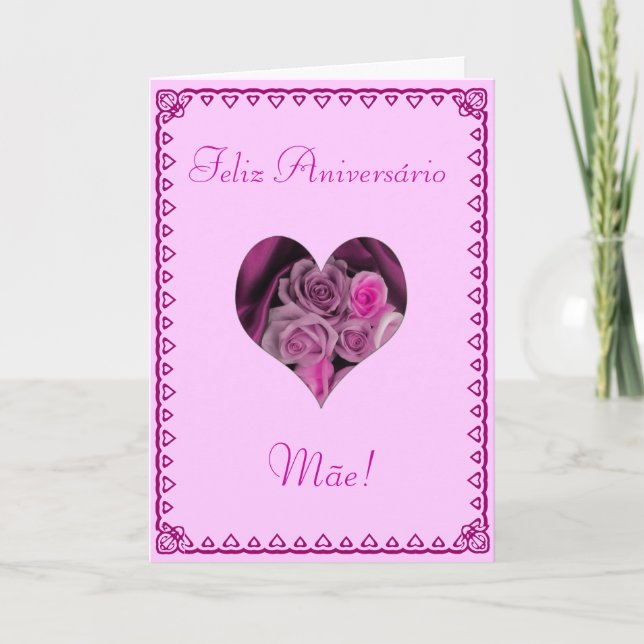 Carte Portugais : Fleurs d'anniversaire (Devant)