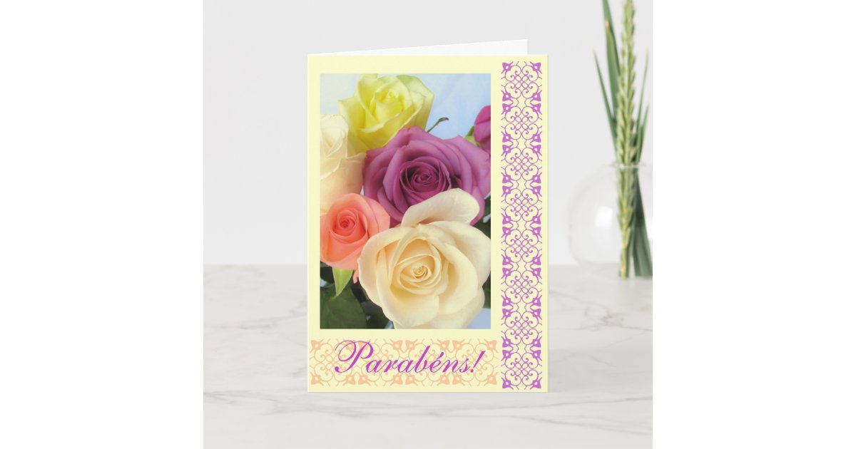Carte Portugais Parabens Joyeux Anniversaire Zazzle Ch