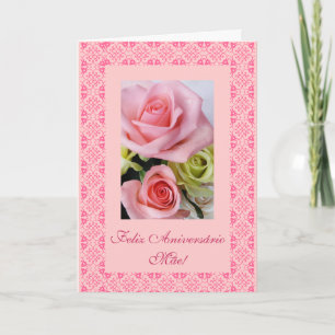 Carte Portugais : Roses d'anniversaire de maman