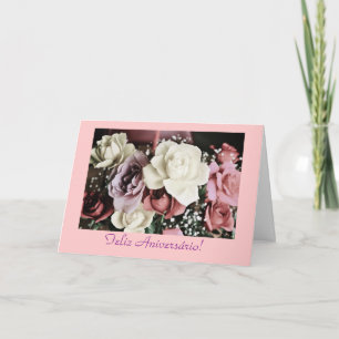 Carte Portugais : Roses Rosas de aniversário
