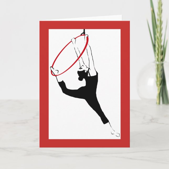 Carte Pose classique de cerceau aérien en rouge et noir (Devant)
