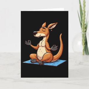 Carte Pose de yoga de kangourou de méditation Animal rel