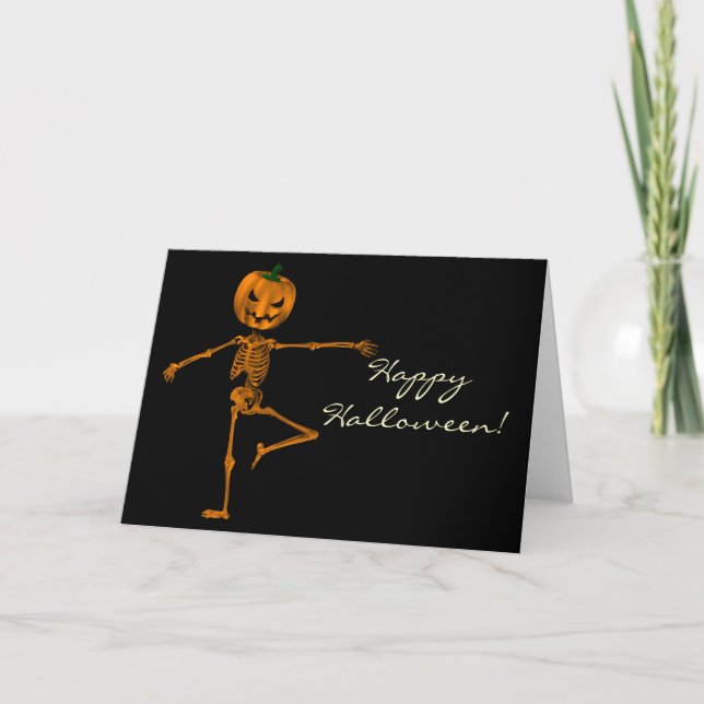Carte Position de ballet de départ Halloween Squelette (Devant)
