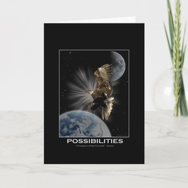 Carte "POSSIBILITÉS" Cadeaux Motivationnels d'aigle à tê (Devant)