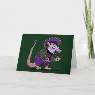 Carte Possum Zombie Rock Punk
