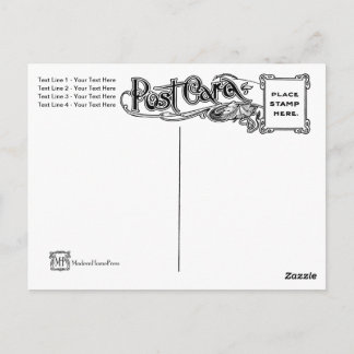 Carte Post Art Nouveau retour, avant personnalisab