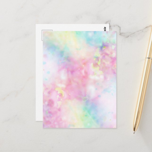 Carte Postale さらさらアート「安心」relieved abstract (Devant/Arrière en situation)