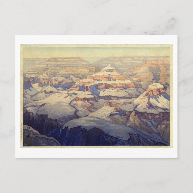 Carte Postale グ ン ド キ ャ ・ ニ, Grand Canyon, Yoshida, Woodcut (Devant)
