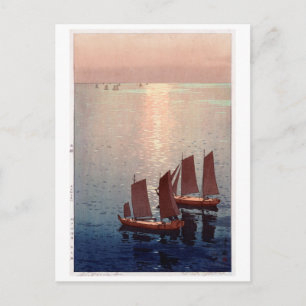 Carte Postale 光 海, Mer scintillante, Hiroshi Yoshida, Découpe