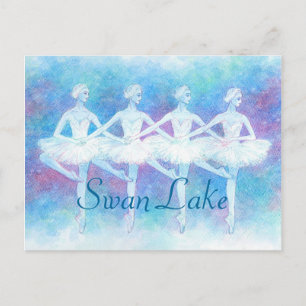 CARTE POSTALE 四 羽 の 白 鳥 り の 踊 ポ