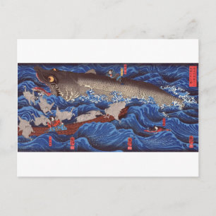Carte Postale 怪 物 鮫, 芳 requin-taupe, Kuniyoshi, Ukiyo-e 国