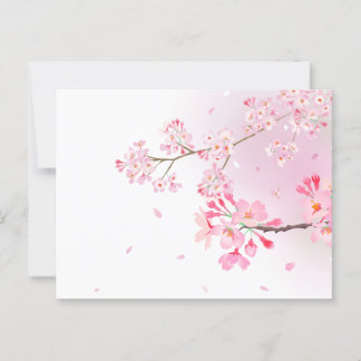 CARTE POSTALE 桜の花びらが舞う和風ポストカード＊春のご挨拶・季節の便りに