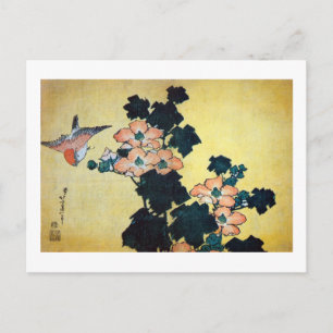 Carte Postale 芙 蓉 に 雀, 北 Hibiscus Mutabilis et Sparrow, Hokusai