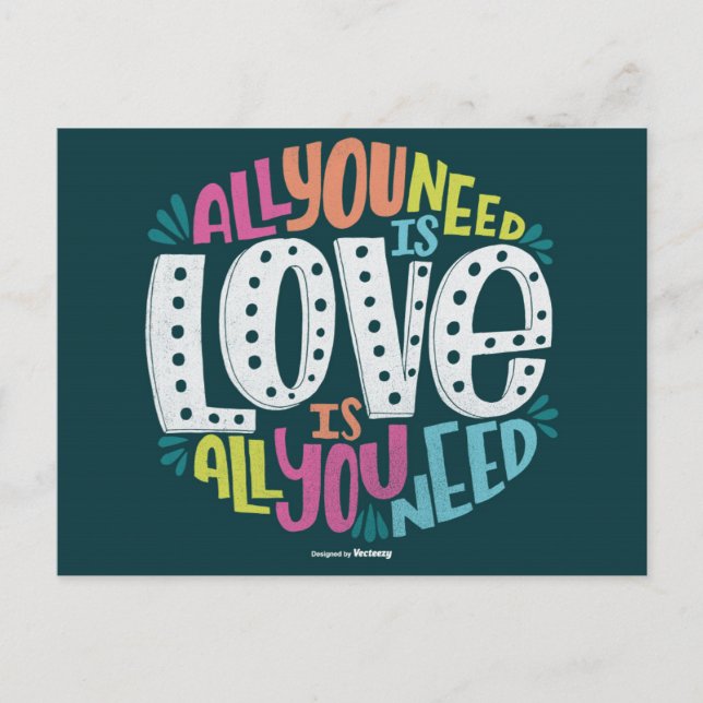 CARTE POSTALE 0032-ALL-YOU-NEED-IS-LOVE-01 (Devant)