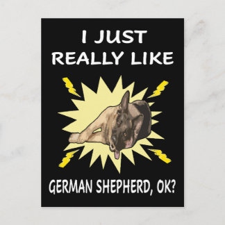 Carte Postale 004 J'Aime Vraiment Berger Allemand OK