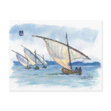 (032) Bateaux à voile Lateen Sail Regatta
