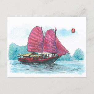 Carte Postale (085) Haylong Bay Junk Sailboat