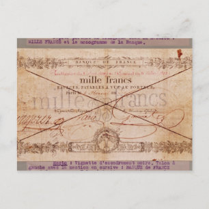Carte Postale 1000 Francs billet de 8 Floreal, An X