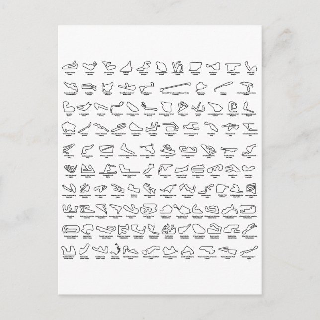 Carte Postale 100 des meilleures pistes de course au monde (Devant)