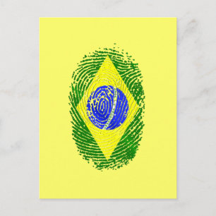 Carte Postale 100% empreintes d'ADN brésilien Cadeaux de fierté 