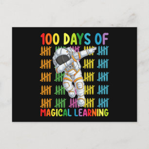 Carte Postale 100 Jours D'Apprentissage Magique École D'Astronau