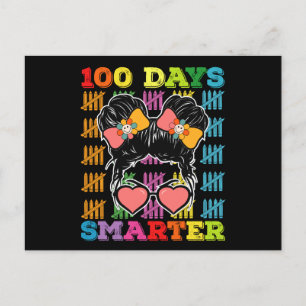 Carte Postale 100 Jours Smarter Messy Bun 100e Jour De L'École