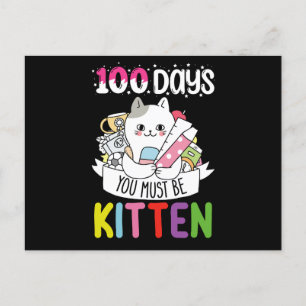 Carte Postale 100 Jours Vous Devez Être Kitten Chat De L'École