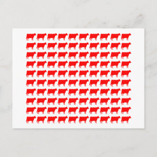 Carte Postale 100 vaches - Rouge