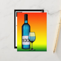 100e anniversaire demi-vin bouteille et verre
