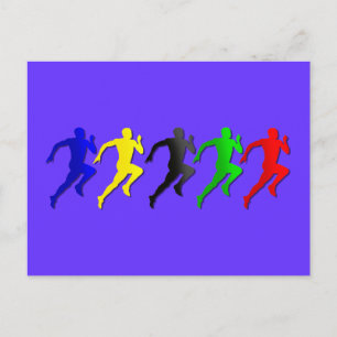 Carte Postale 100m 200m 400m 800m Runners Running Run