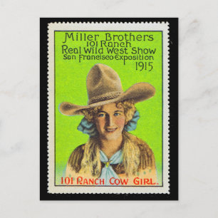 Carte Postale 101 Cowgirl Poster Timbre #2, Panama Pacifique