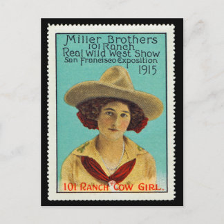 Carte Postale 101 Cowgirl Poster Timbre #3, Panama-Pacifique