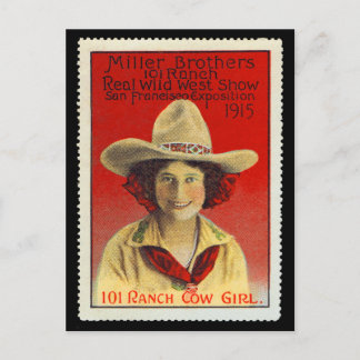 Carte Postale 101 Cowgirl Poster Timbre #4, Panama-Pacifique