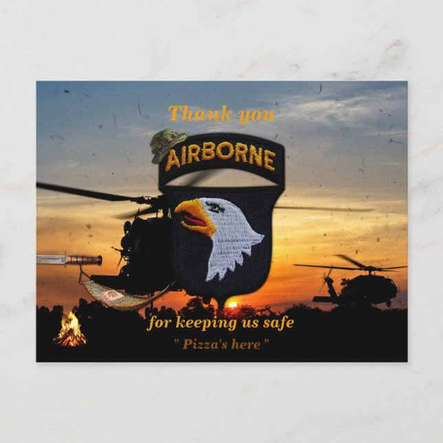 Carte Postale 101e timbre d'aigle à hurler aéroporté (Devant)