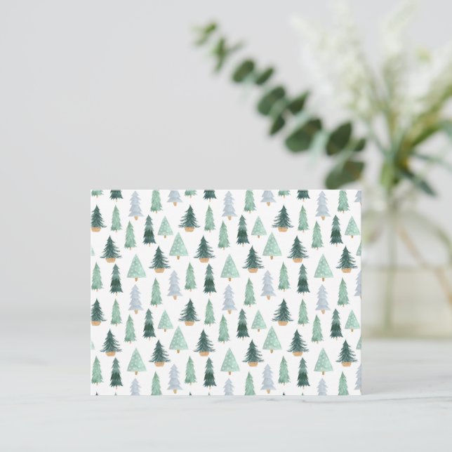 Carte postale (10,8 x 14,2 cm) - Christmas Trees (Debout devant)