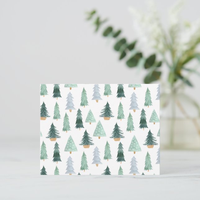 Carte postale (10,8 x 14,2 cm) - Christmas Trees B (Debout devant)
