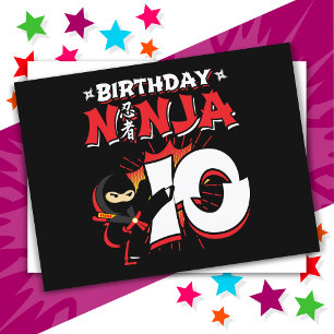 Carte Postale 10 Ans de bande dessinée Style de livre Ninja 10e 