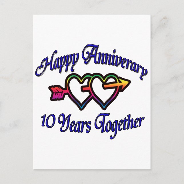 Carte Postale 10 ans ensemble (Devant)