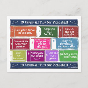 Carte Postale 10 conseils essentiels pour le Pickleball